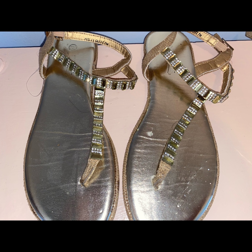 gold sandals